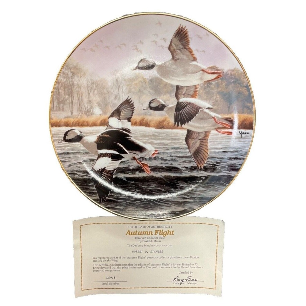 Autumn Flight On The Wing Danbury Mint David Maass‎ Collector Plate